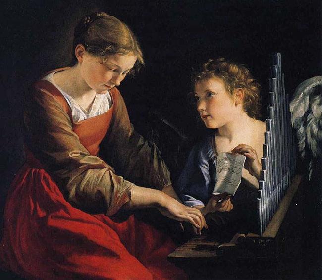 Orazio Gentileschi Saint Cecilia with an Angel Germany oil painting art